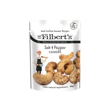 Mr Filbert's Cashews Salt & Pepper Roasted Nut Snack Vegan Gluten Free 20 x 40g