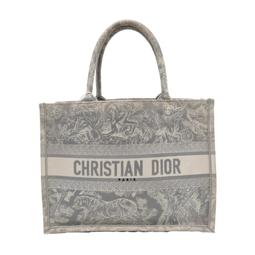 【Authentic】 DIOR Book Tote Grey Cloth Handbags (DDP)