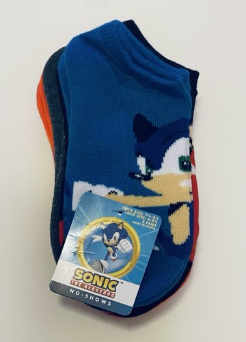 NWT Boys Sonic The Hedgehog Shadow Tails No Show SOCKS 5 Pair Fits Shoe 7.5-3. 5 - Picture 2 of 2