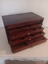Antique MECCANO Nº8 5 Drawer Collection Case Cabinet Wooden Chest