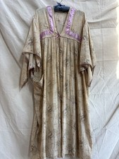 Antique Edwardian Robe Serpentine Crepe Silk Angel Sleeve 1920s Art Nouveau