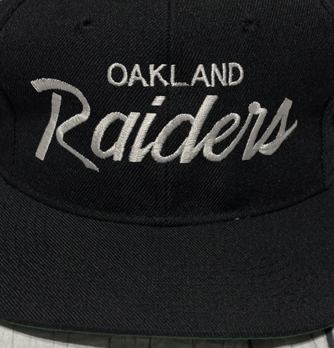 Vintage Oakland Raiders Script Black Snapback Hat Sports Specialties Rare Mint - Bild 2 von 12