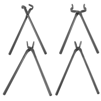 4pcs Tongs Blacksmith Carbon Steel Forging Flat V Bit Blade Wolf Jaw Tool Kit