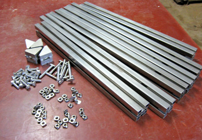 6 x Edelstahl Profile 45x45 Nut 8  ca.4x 60 cm + 2x ca. 51,5 cm uvm. Bosch komp.