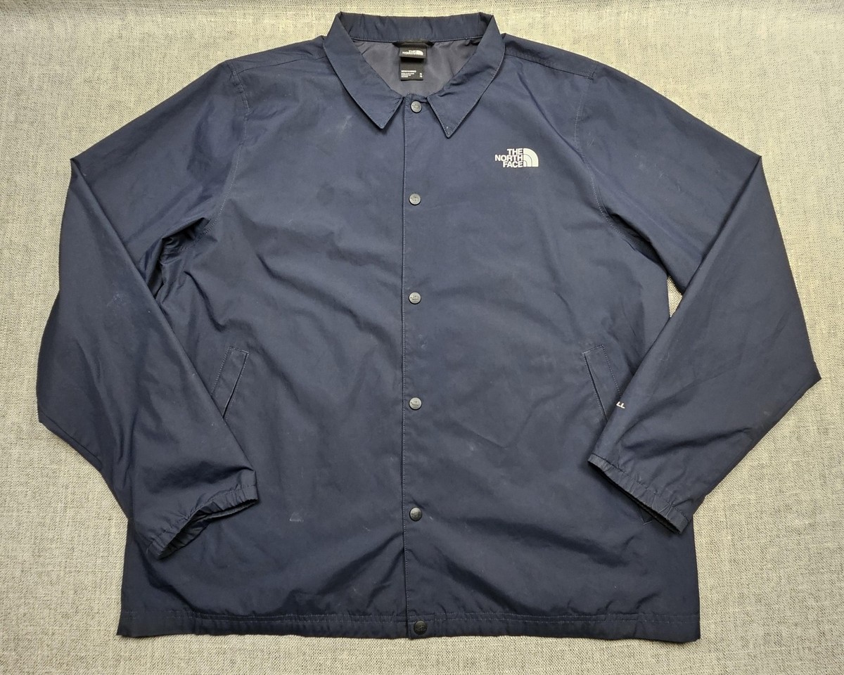 North Face WindWall Coaches Jacket Mens XL Navy Snap USA Flag Back