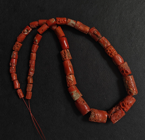 Lot De 15 Perles De Corail Naturel Vintage Rouge Méditerranéen - Qualité Gemme, 115 Carats