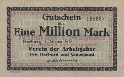 Harburg - Verein der Arbeitgeber - 3 x 1 Million Mark - KN 4, 5 u. 6 mm