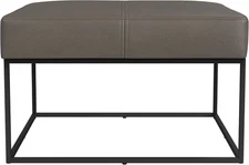 Decorative Large Square Black Metal Ottoman | Ottoman Stool for Living Room & Be