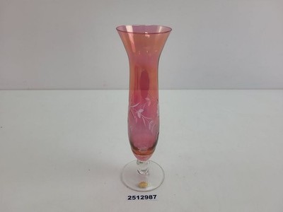 Vase Foreign Glas Pink Handschliff Vintage H=23cm Blumenvase Deko #2512987
