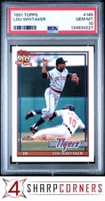 1991 TOPPS #145 LOU WHITAKER TIGERS PSA 10
