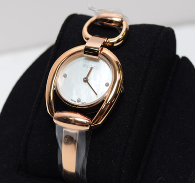 Gucci Diamond Horsebit Pink Gold Womens Watch YA139508 for sale