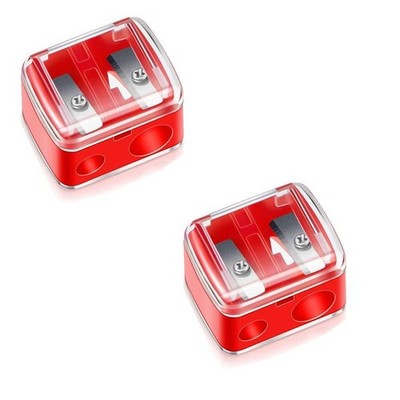 2PCS Make Up Sharpener Duo Double Cosmetic Pencil Eyeliner Lip Eye Liner Eyebrow