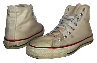 VINTAGE CONVERSE CHUCK TAYLOR WHITE HIGH TOP 70s 80s SIZE 8 ALL STAR MADE IN USA