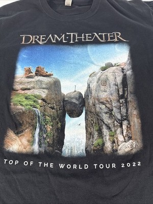 DREAM THEATER TOP OF THE WORLD TOUR 2022 Men's Black Shirt Size