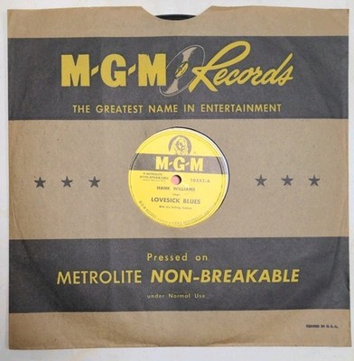Hank Williams & Drifting Cowboys 78 Lovesick Blues~ Never Again will I knock MGM