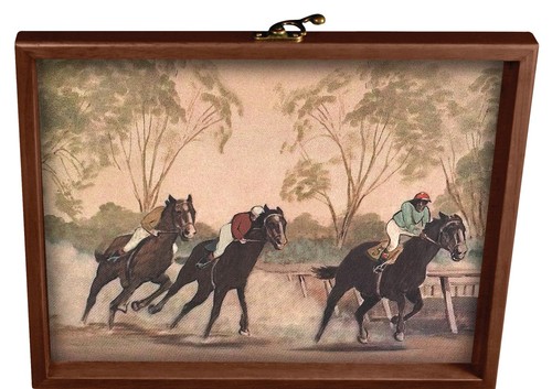 Derby Horse Race Board Game Set with Metal Game Pieces and Wooden Keepsake St... - Picture 7 of 9