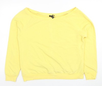 New Look Sweatshirt Damen gelb Größe 14 U-Boot-Ausschnitt