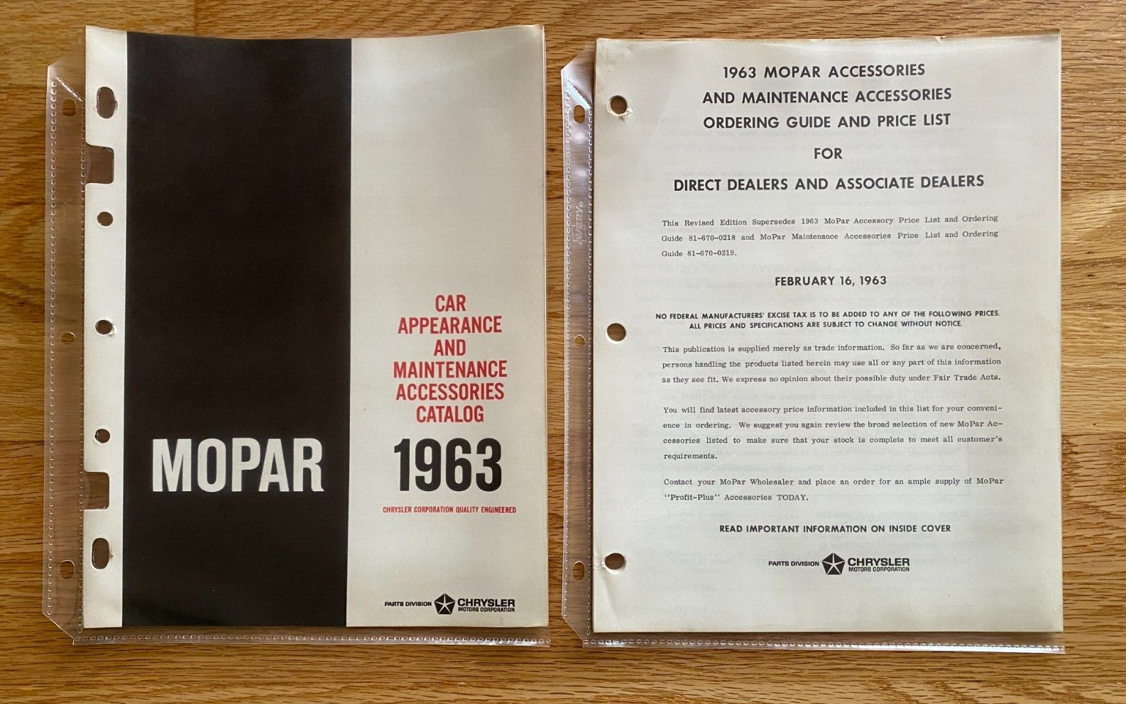 1963 Chrysler/Plymouth/Dodge/MOPAR Appearance & Maintenance ACCESSORIES CATALOG