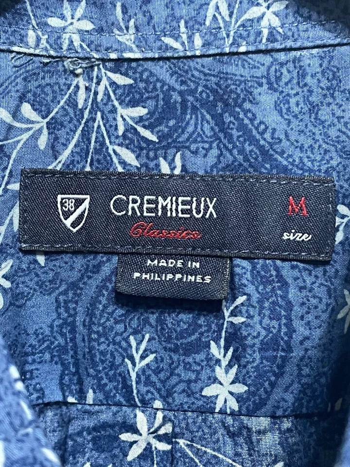 Camisa Hawaiana Manga Corta Cremieux Classics Para Hombre Azul Estampado Floral Talla Med Foto 3 de 3