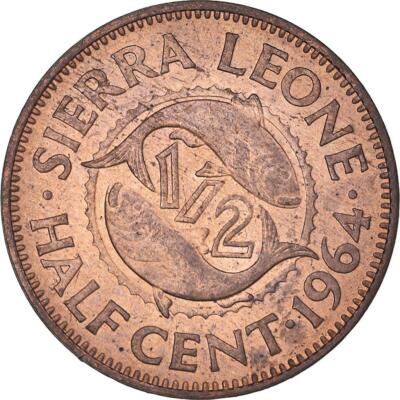 Sierra Leone 1/2 Cent Coin | Sir Milton Margai | Fish | KM16