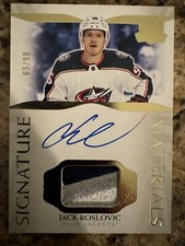 Jack Roslovic 2021-22 The Cup Signature Materials /99 Columbus Blue Jackets