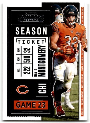 2020 Panini Contenders Red Zone David Montgomery Chicago Bears #83