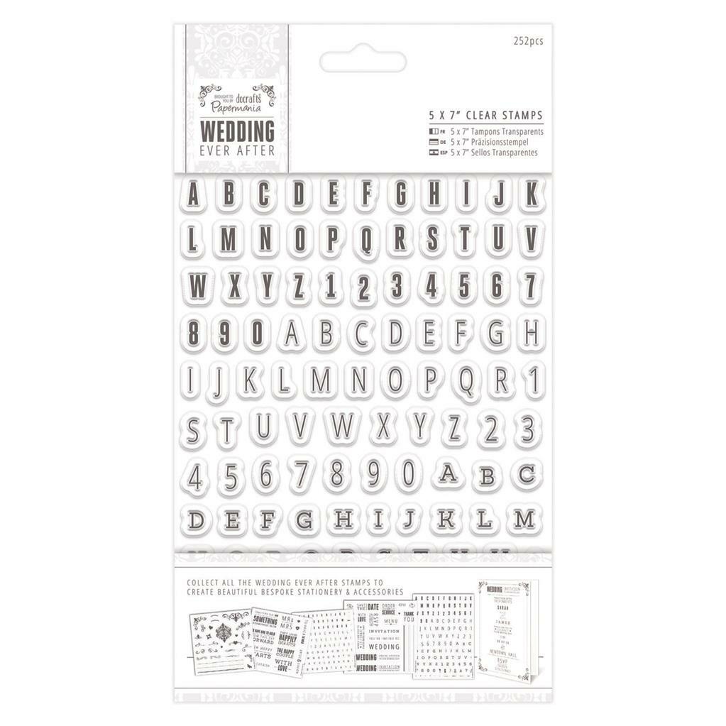 Papermania Wedding Ever After ALPHAS & NUMBERS Alphabet and number stamp set