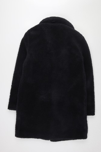 Dorothy Perkins Women's Black Faux Fur Overcoat Size 12 - Picture 2 of 12