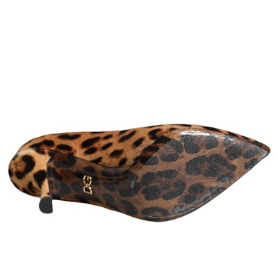 DOLCE & GABBANA Shoes Brown Leopard Calf Hair Heels Pumps EU36