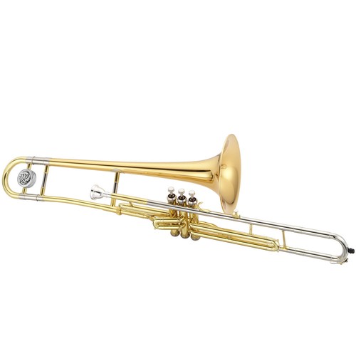 Jupiter JTB720VRQ Key of C Lacquer Valve Trombone w/ Rose Bell + Case - Picture 2 of 3