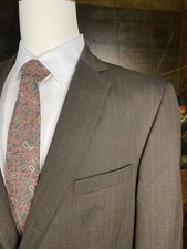 Tasso Elba 48R Dark Brown Herringbone Windowpane 2Btn Blazer Jacket