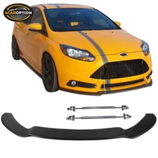 Fits 13-14 Ford Focus ST Front Bumper Splitter Lip W/ Hardware Matte Black - PP