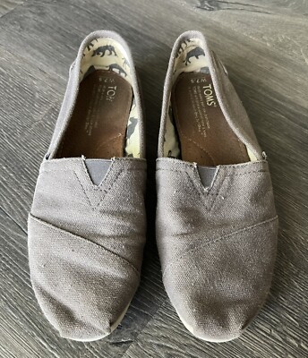TOMS Shoes Women's Gray Ash Canvas Classic Flats