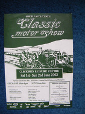 Original Poster Advertising the 2002 Shetland Classic Motor Show at Clickimin.