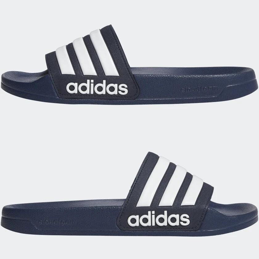 Adidas Adilette Cloudfoam Mens size 10 NavyWhite 3-Stripes AQ1703 Slide Sandals 7690₽