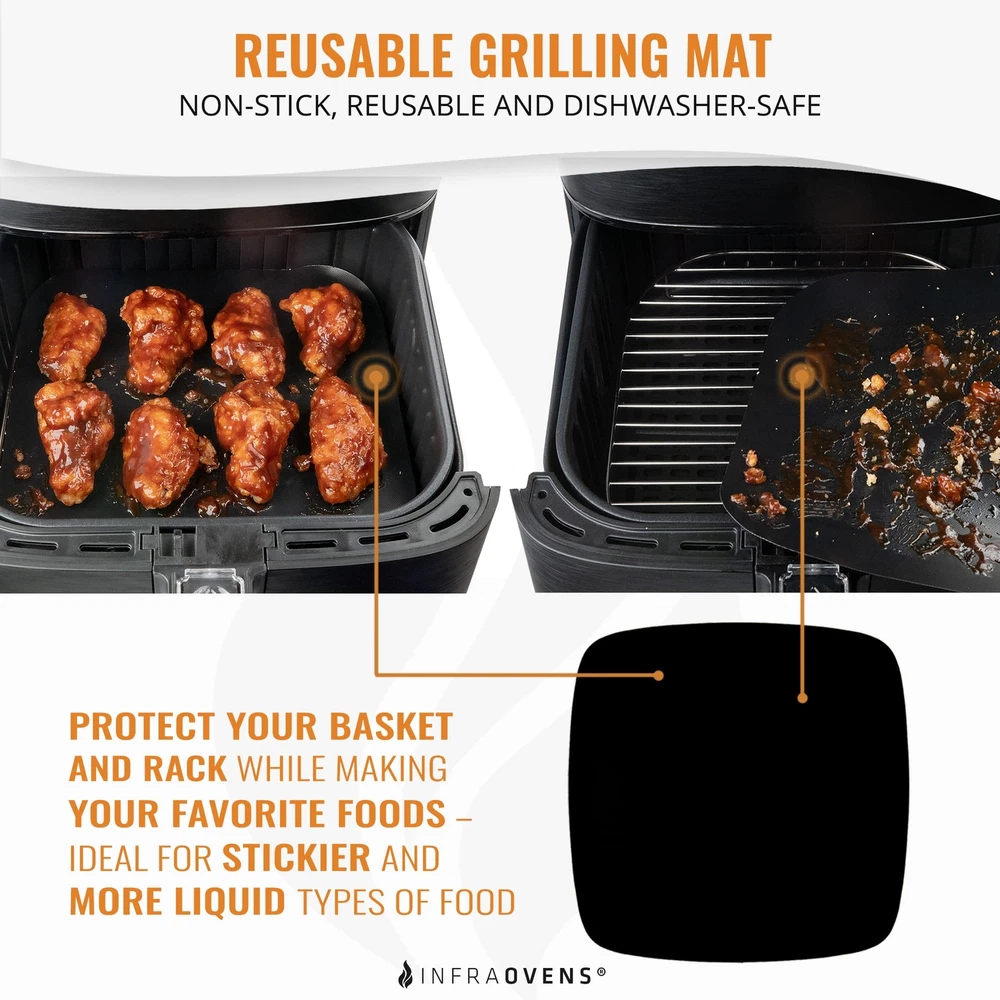 Air Fryer Liners Set of 3 with Silicone Mat Heat Resistant Mats for Compatible Air Fryer Liners Set of 3 with Silicone Mat Heat Resistant Mats for Compatible