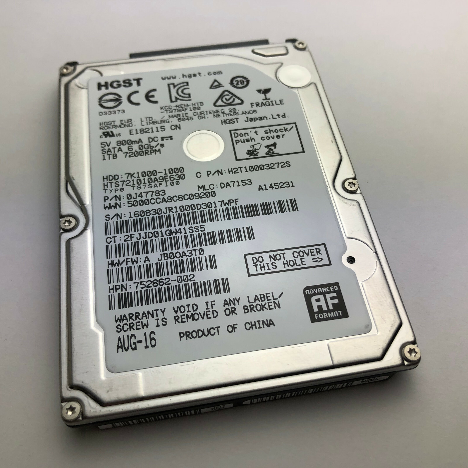 250GB 320GB 500GB 750GB 1TB WD Seagate HGST 2.5" SATA Laptop Hard Drive