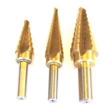 3pc Industrial Titanium Step Bit Set Neiko Usa