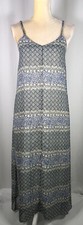 Madewell Dress Maxi Small Spaghetti Straps Criss Cross Chiffon Blue White Boho