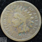 1875 Indian Head Cent, Penny, Good Condition, Free Shipping in USA, C5883