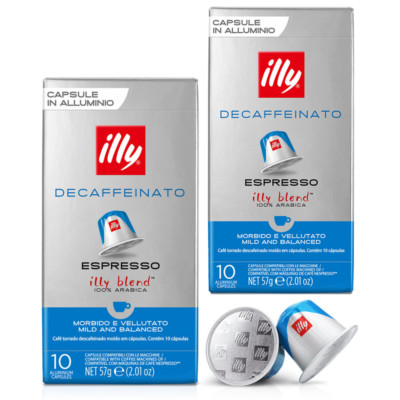 NEU illy Nespresso DECAFFEINATO Kapseln 2x10 Stück koffeinfrei Espresso