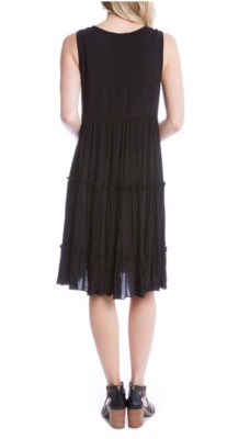 karen kane embroidered tiered dress Karen Kane Women's Puff Sleeve Tiered Shirtdress, XS main image 0