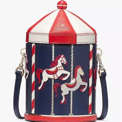  NWT KATE SPADE Winter Wonders 3D Carousel Leather Crossbody Shoulder Bag $449