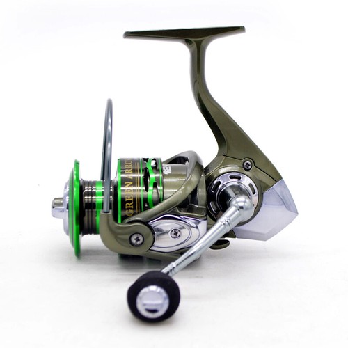 Carrete de pesca giratorio verde 5,2:1/4,9:1 suave 5+1 rodamientos 15 lb potencia máxima de arrastre - Imagen 11 de 12