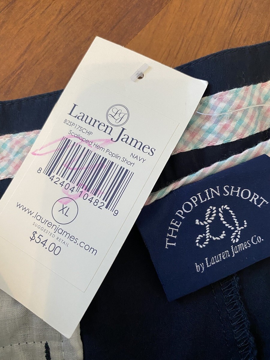Sora8点 Womens Size Xl Nwt Lauren James Navy Poplin Shorts 4” Inseam | eBay