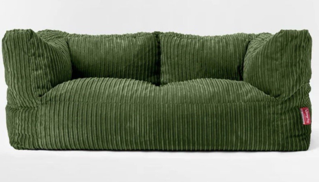 Canapé Big Bertha haut de gamme en lin lavé beige avec assise plume grand confort