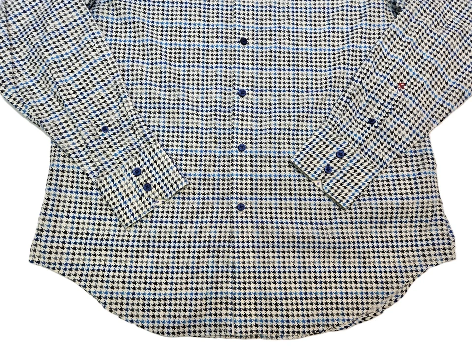 Robert Graham Long Sleeve Dress White Black Geometric Shirt Mens Size Medium - Image 3 of 4