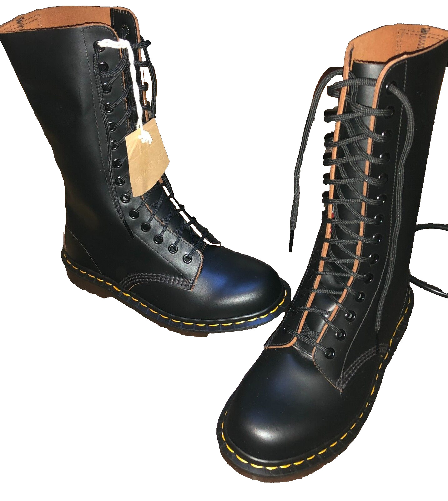 Dr Martens 1914 quilon black leather boots UK 6 EU 39 Made in England