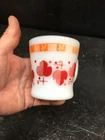 Vintage Fire King Red Orange White Milk Glass Coffee Mug