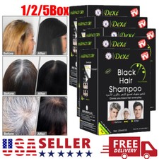 50PCS Dexe Permanent Black Hair Shampoo Hair Color Dye Instant 5 Min Darkening